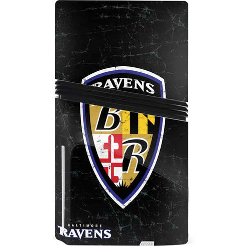 NFL Baltimore Ravens - Alternate Distressed PS5 Pro Disk Console Skin
