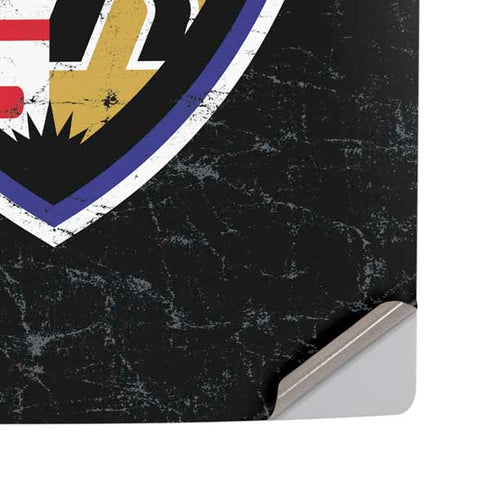 NFL Baltimore Ravens - Alternate Distressed PS5 Pro Disk Console Skin