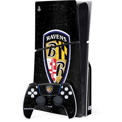NFL Baltimore Ravens - Alternate Distressed PlayStation PS5 Skins