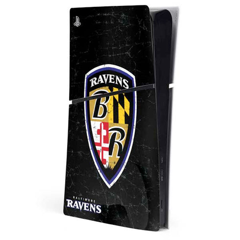 NFL Baltimore Ravens - Alternate Distressed PS5 Slim Digital Edition Console Skin