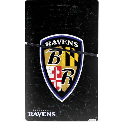 NFL Baltimore Ravens - Alternate Distressed PS5 Slim Digital Edition Console Skin