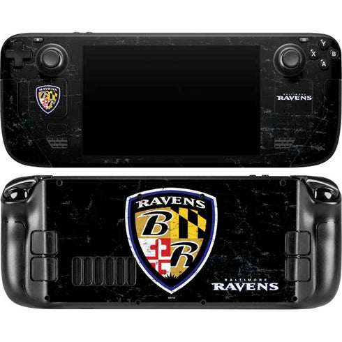 NFL Baltimore Ravens - Alternate Distressed Steam Deck Handheld Gaming Computer OLED Skin