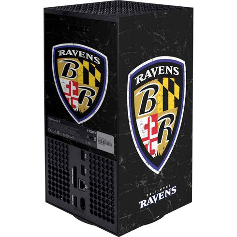 NFL Baltimore Ravens - Alternate Distressed Xbox Series X Bundle Skin