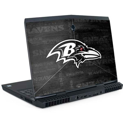 NFL Baltimore Ravens Black & White Dell Alienware Skin