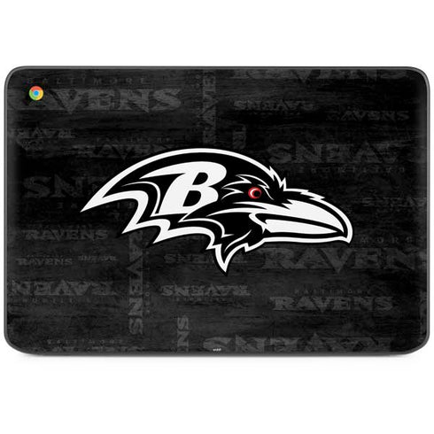 NFL Baltimore Ravens Black & White HP Chromebook Skin