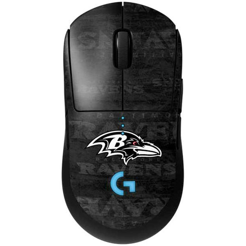 NFL Baltimore Ravens Black & White G Pro Wireless Gaming Mouse Skin
