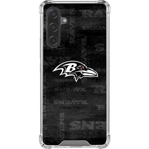 NFL Baltimore Ravens Black & White Galaxy A17 Clear Case
