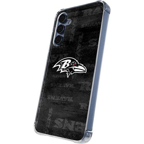 NFL Baltimore Ravens Black & White Galaxy A35 5G Clear Case