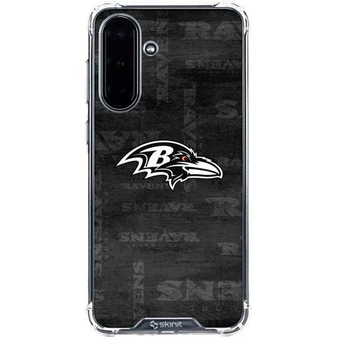 NFL Baltimore Ravens Black & White Galaxy A36 5G Clear Case