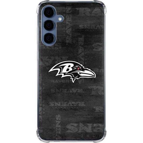 NFL Baltimore Ravens Black & White Galaxy A55 5G Clear Case