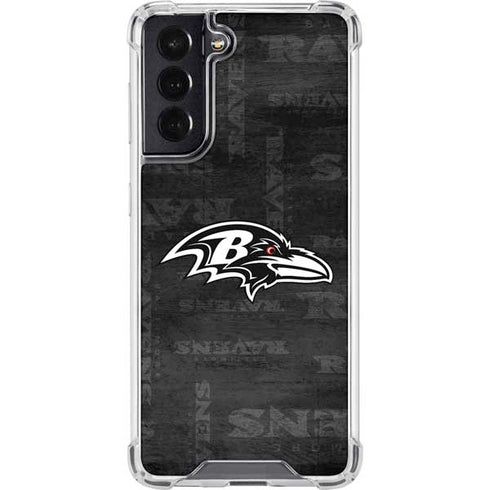 NFL Baltimore Ravens Black & White Galaxy S22 Clear Case