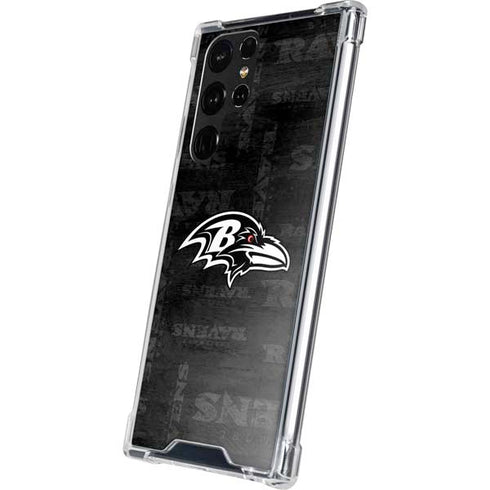 NFL Baltimore Ravens Black & White Galaxy S23 Ultra Clear Case