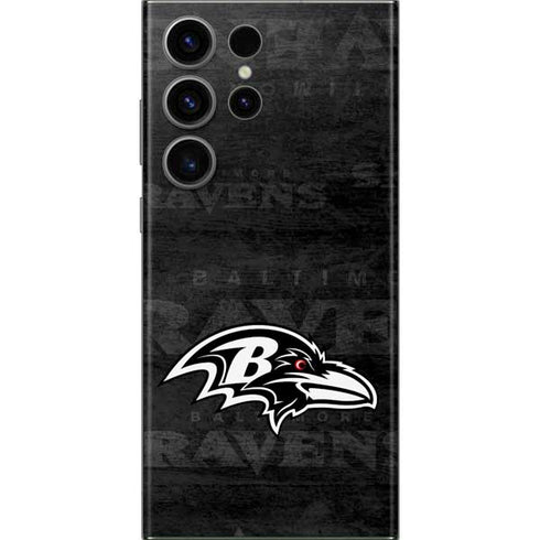 NFL Baltimore Ravens Black & White Galaxy Skins