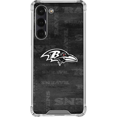 NFL Baltimore Ravens Black & White Galaxy S24 FE Clear Case