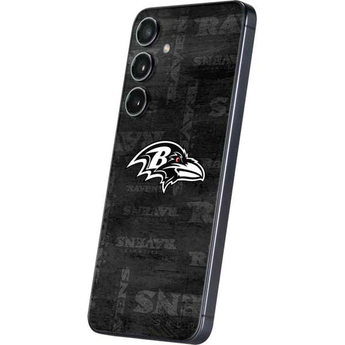 NFL Baltimore Ravens Black & White Galaxy S25 Plus Skin