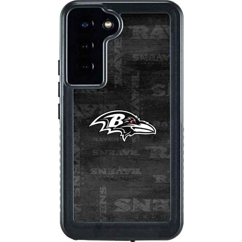 NFL Baltimore Ravens Black & White Galaxy S24 Plus Waterproof Case