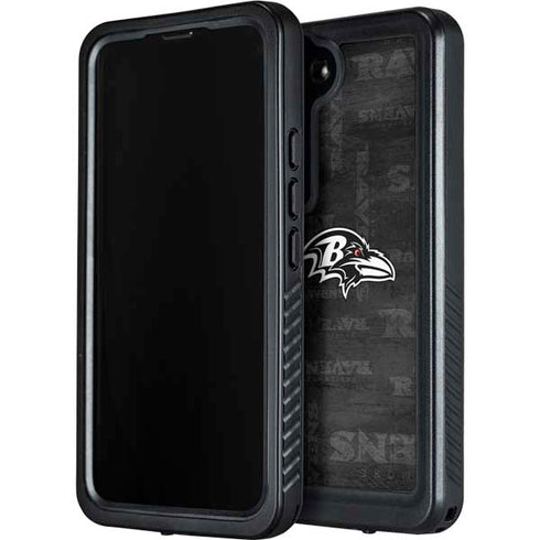 NFL Baltimore Ravens Black & White Galaxy S24 Plus Waterproof Case