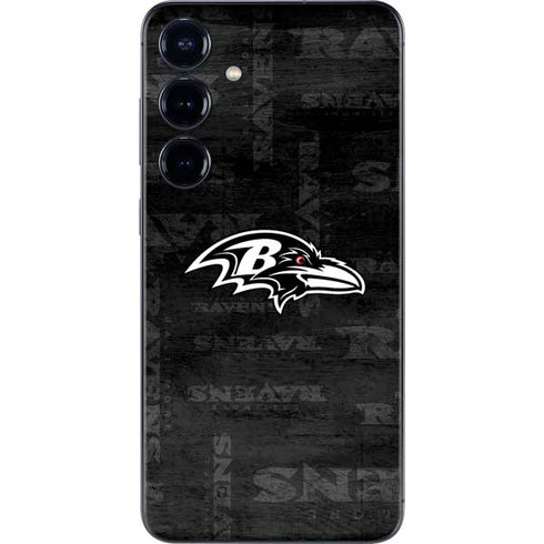 NFL Baltimore Ravens Black & White Galaxy S25 Skin