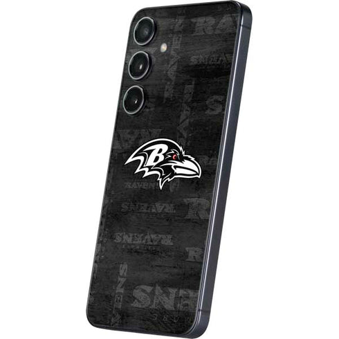 NFL Baltimore Ravens Black & White Galaxy S25 Skin