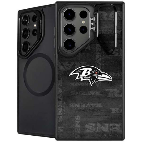 NFL Baltimore Ravens Black & White Galaxy S24 Ultra Kickstand Case