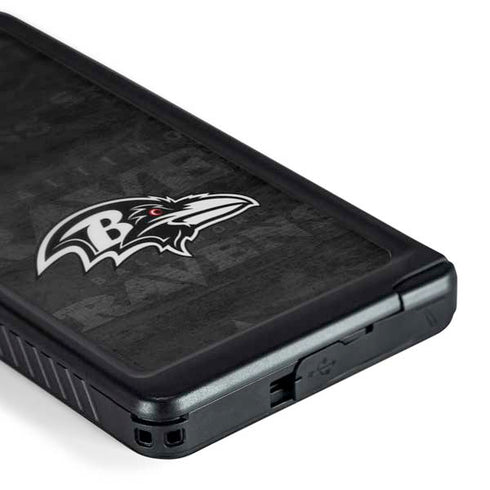 NFL Baltimore Ravens Black & White Galaxy S24 Ultra Waterproof Case
