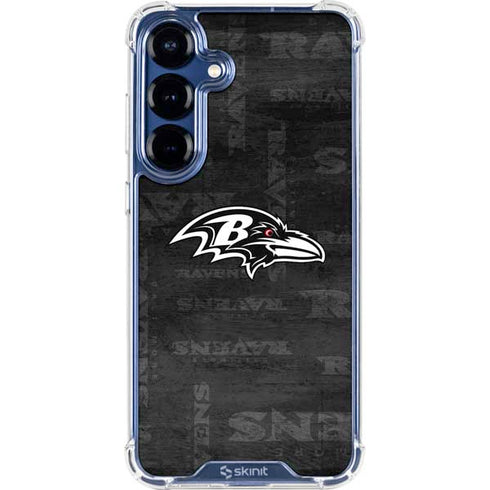 NFL Baltimore Ravens Black & White Galaxy S25 FE Clear Case