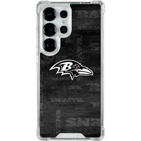 NFL Baltimore Ravens Black & White Galaxy S25 Ultra Clear Case
