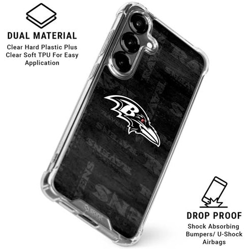 NFL Baltimore Ravens Black & White Galaxy S26 Clear Case