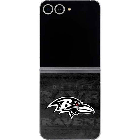 NFL Baltimore Ravens Black & White Galaxy Z Flip6 Skin