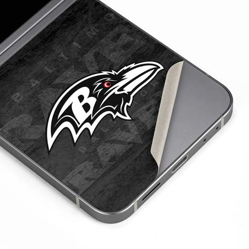 NFL Baltimore Ravens Black & White Galaxy Z Flip6 Skin