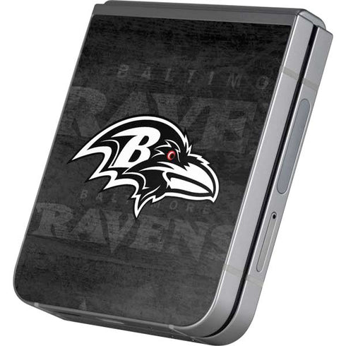 NFL Baltimore Ravens Black & White Galaxy Z Flip6 Skin