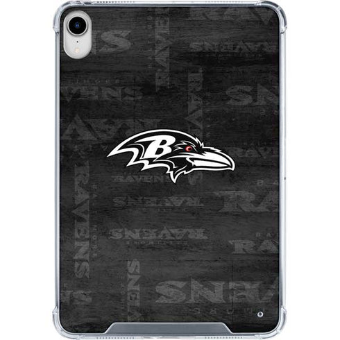 NFL Baltimore Ravens Black & White iPad 11th Gen (2025) Clear Case