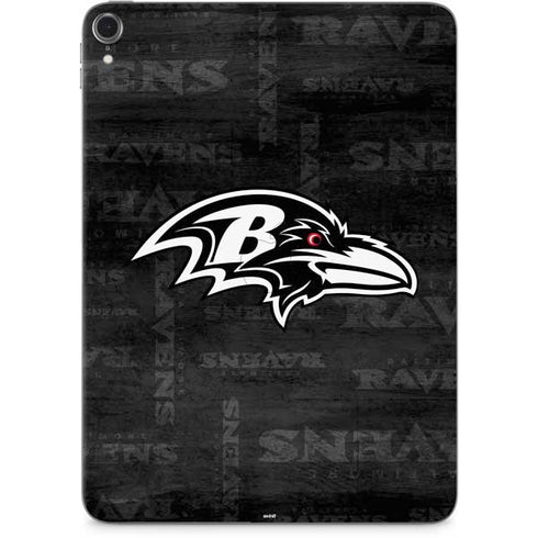 NFL Baltimore Ravens Black & White Apple iPad Pro Skin