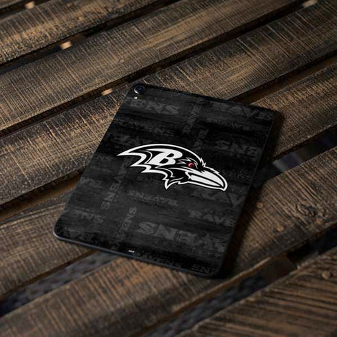NFL Baltimore Ravens Black & White Apple iPad Pro Skin