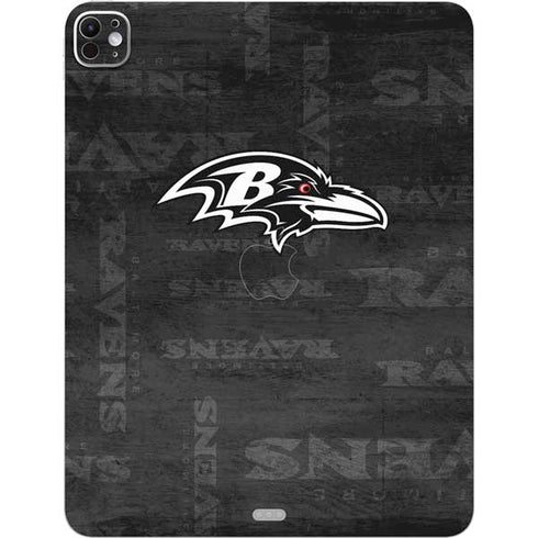 NFL Baltimore Ravens Black & White iPad Pro 13in M4 (2024) Skin
