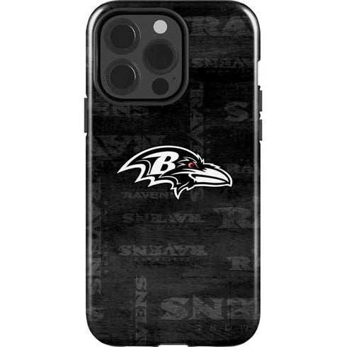 NFL Baltimore Ravens Black & White iPhone 15 Pro Impact Case
