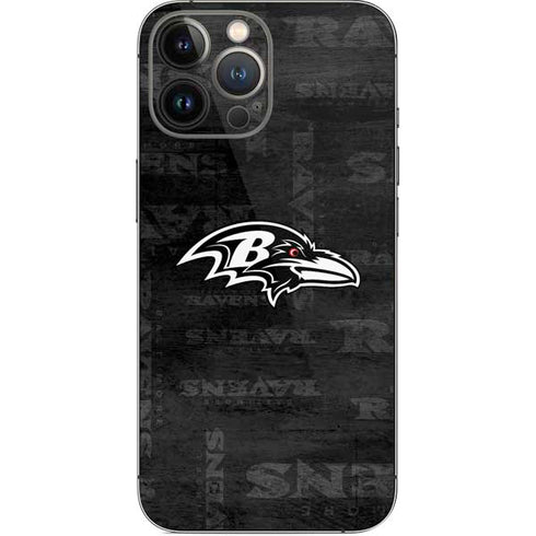 NFL Baltimore Ravens Black & White iPhone 15 Pro Max Skin