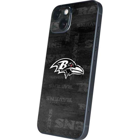 NFL Baltimore Ravens Black & White iPhone 15 Skin