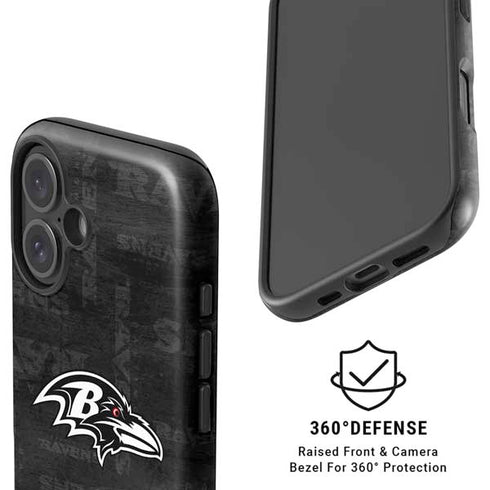 NFL Baltimore Ravens Black & White iPhone 16 Magsafe Impact Case