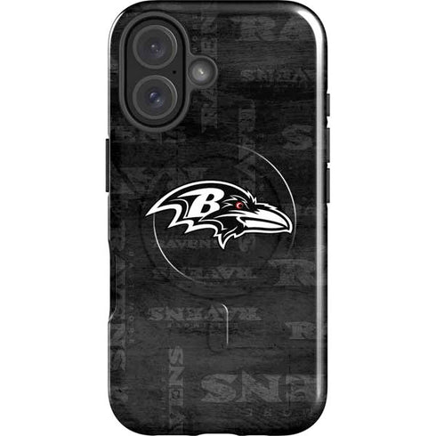 NFL Baltimore Ravens Black & White iPhone 16 Plus Magsafe Impact Case