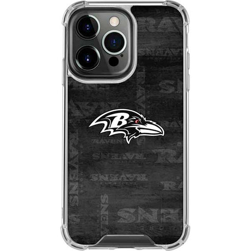 NFL Baltimore Ravens Black & White iPhone 16 Pro Max Clear Case