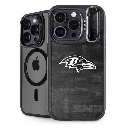 NFL Baltimore Ravens Black & White iPhone 16 Pro Max Kickstand Case