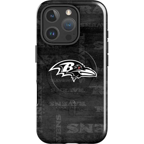 NFL Baltimore Ravens Black & White iPhone 16 Pro Max Magsafe Impact Case