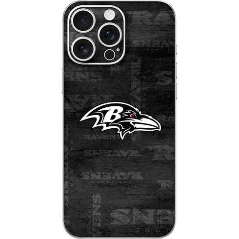 NFL Baltimore Ravens Black & White iPhone 16 Pro Max Skin