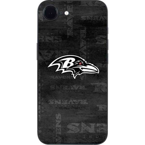 NFL Baltimore Ravens Black & White iPhone 16e Skin