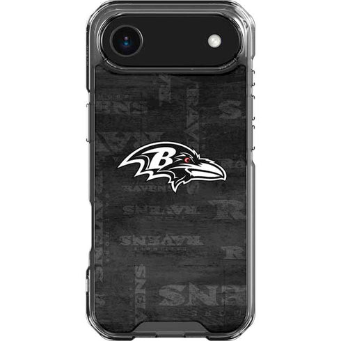 NFL Baltimore Ravens Black & White iPhone 17 Air Clear Case