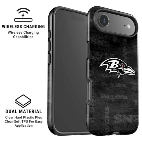 NFL Baltimore Ravens Black & White iPhone 17 Air Magsafe Impact Case
