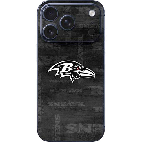 NFL Baltimore Ravens Black & White iPhone 17 Pro Skin