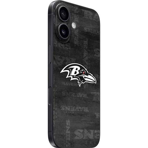 NFL Baltimore Ravens Black & White iPhone 17 Skin