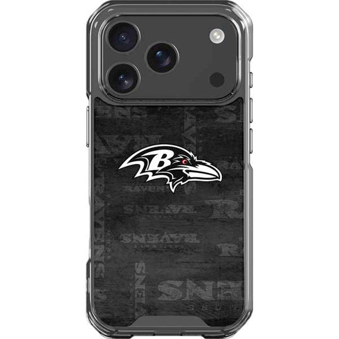NFL Baltimore Ravens Black & White iPhone 18 Pro Clear Case